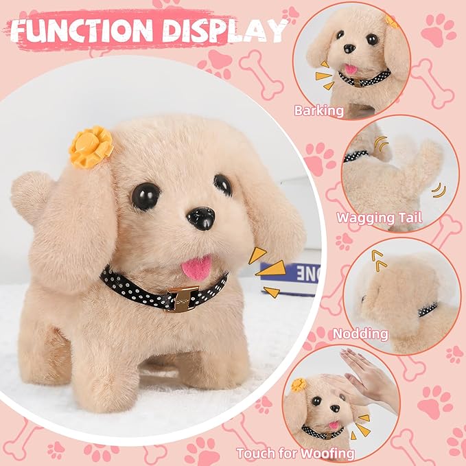 16 Pcs Robot Dog Toys for Girls, Toys for 3 4 5 6 7 8 Year Old Girls Kids Boys, Realistic Robot Puppy Toys for 5-7 6-8, Ideas Birthday Gifts for Girl 3 4 5 6 Year Old