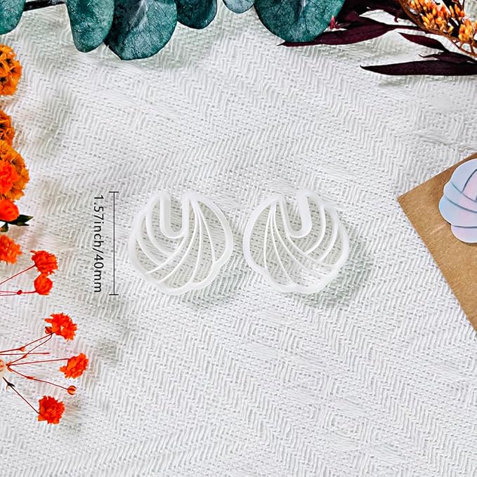 Polymer Clay Cutters – 2PCS Shell Swirl & Abstract Arch Clay Cutters for Polymer Clay Jewelry, Clay Tools and Earring Cutters for DIY Crafts and Earring Kit