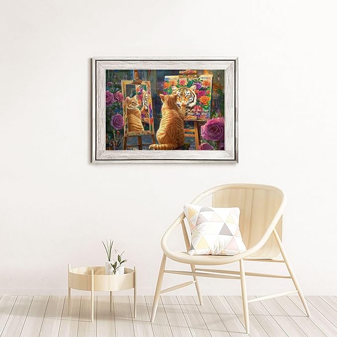 Jigsaw Puzzles 1000 Pieces Puzzles for Adults Large Animal Cat Painting Tiger Family Party Holiday Cat Tiger Puzzle Animal Adult Toys Difficult and Challenge Large Puzzle Game Toys Gift