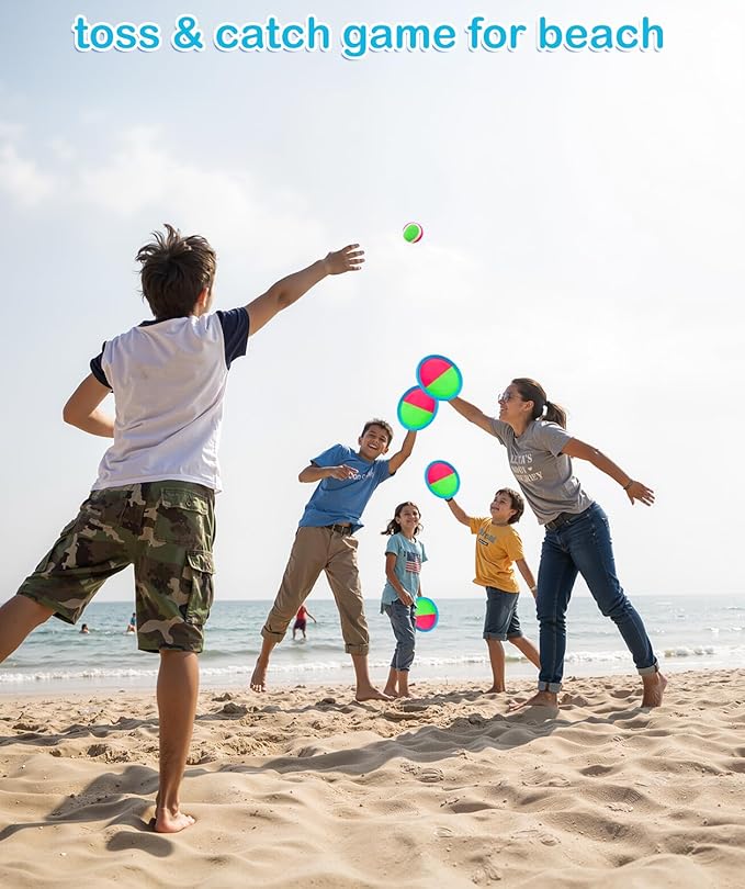 Kids Toys Toss and Catch Game Set Yard Camping Outdoor Games for Kids Ages 2-4 4-8 8-12, Outside Beach Pool Toys for 3 4 5 6 7 8 Year Old Boys Girls Birthday Gift Family Vacation Essentials