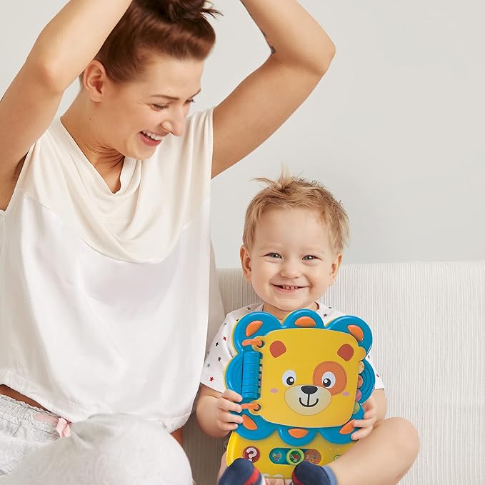 KiddoLab Words and ABC Learning for Toddlers 1-3 Years Old with Chapa The Lion Alphabet Book - Interactive Sound Book with Melodies, Fun Sounds & Light for Early Education and Development