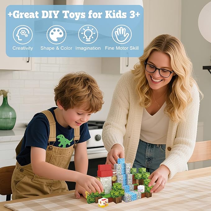 Magnetic Building Blocks - 100 Pieces Magnetic Building Blocks, Kids STEM Game Toys, Gifts for Boys and Girls Ages 3+, Set for Sensory Toys in The Classroom Educational & Learning for Ages