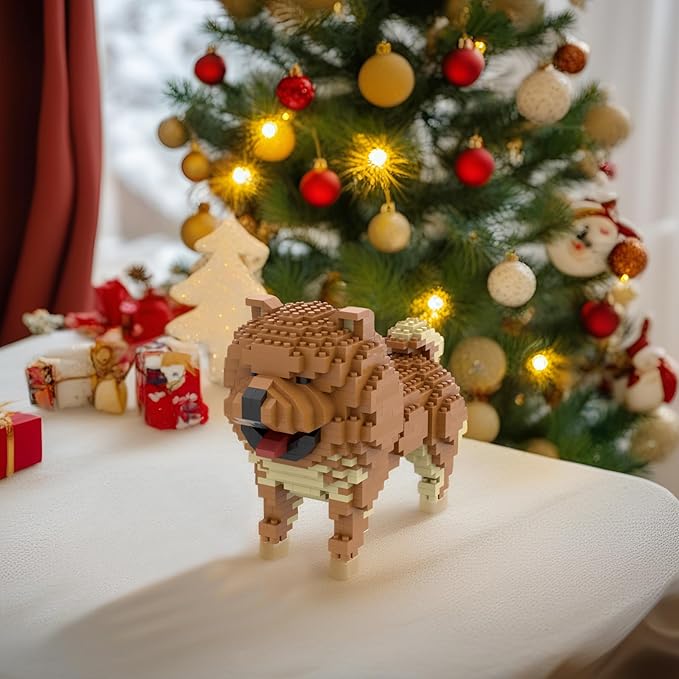 Larcele Micro Building Blocks Animal Set, DIY Mini 3D Building Toy Bricks,768 Pieces KLJM-05(Chow)