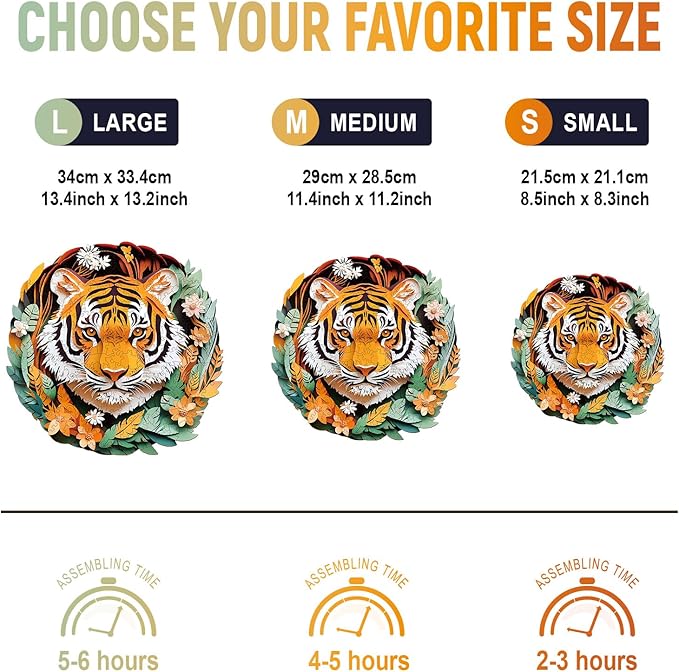 Wooden Puzzles for Adults - King of The Forest Wooden Jigsaw Puzzle, Unique Animal Shaped Wood Puzzles Adult, Christmas Birthday Gifts for Friends/Family, Home Decor 8.5 * 8.3in 100pcs