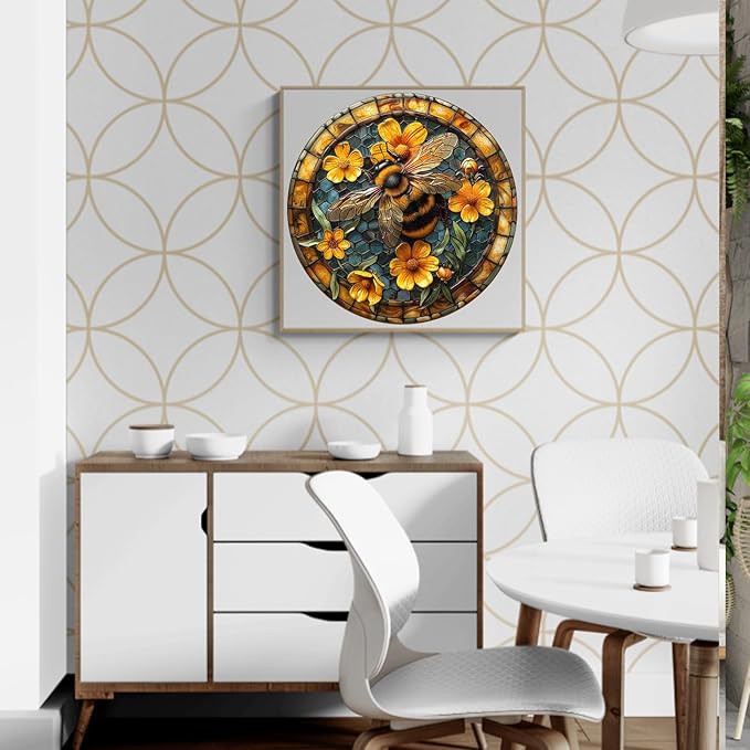 Wooden Puzzles for Adults, Wooden Jigsaw Puzzles for Adults Kids, Leisurely Bee Unique Shaped Wood Puzzles Adult, Creative Birthday Gifts for Friends Family Game (8.5 * 8.5in 100pcs)