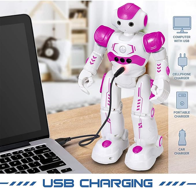 KingsDragon RC Robot Toys for Kids, Gesture & Sensing Programmable Remote Control Smart Robot for Age 3 4 5 6 7 8 Year Old Boys Girls Birthday Gift Present