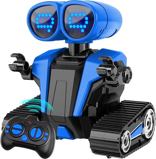 Robot Toys for Boys Girls with Auto-Demonstration Robots for Kids Remote Control Kids Robot Rechargeable with LED Eyes Smart Robot Age 3 Years and Up - Blue