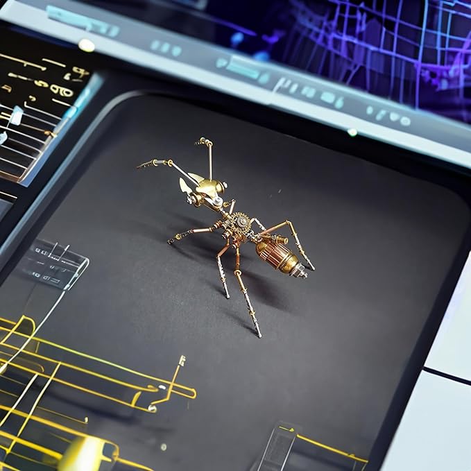 Steampunk Metal Insect Bug Mechanical Sculpture Insect Clockwork 3D Steampunk Metal Puzzle Ant Model Engineering Puzzle for Birthday Present (Ant)