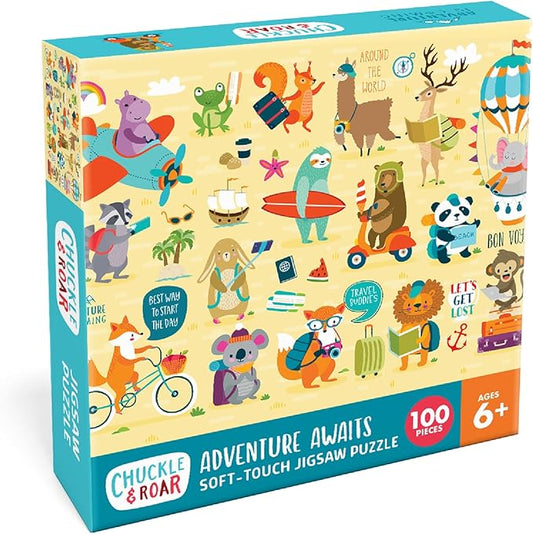 Chuckle & Roar Educational 100 PC Jigsaw Puzzle Adventure Awaits Edition