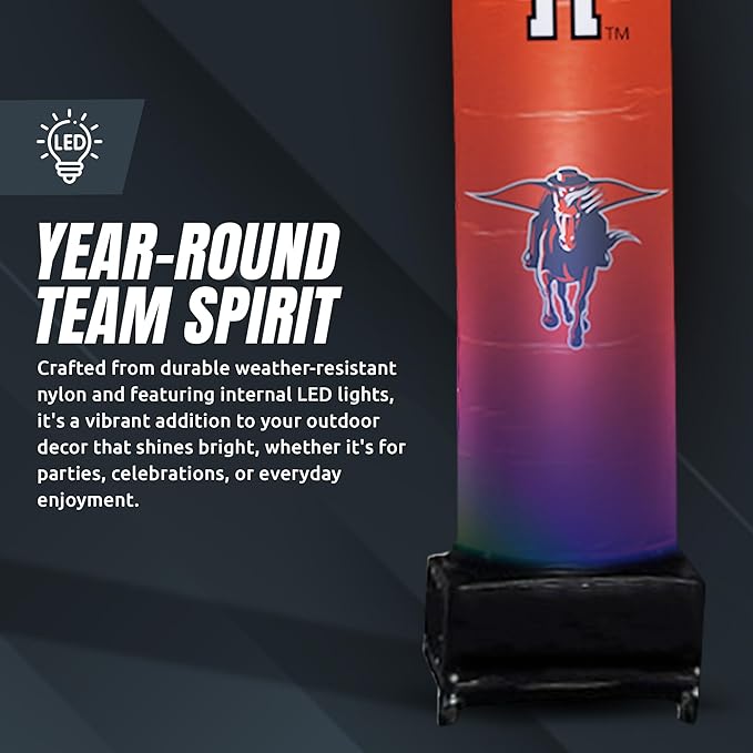 NCAA Texas Tech Red Raiders Football Wacky Waving Inflatable Tube Guy with LED Lights & Built-in Blower - 6" x 36" x 96" Inflatable Tube Man Crazy Sports Fan Outdoor Party Decoration
