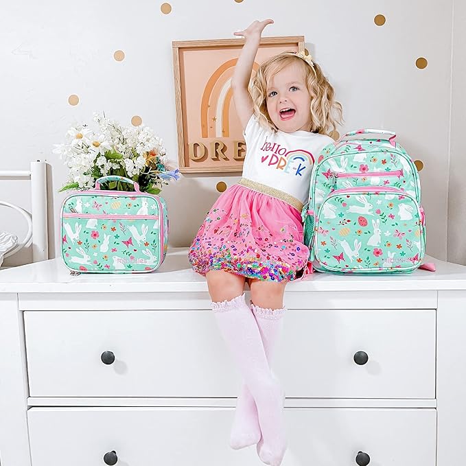 mibasies Toddler Backpack for Girls 2-4: Cute Kids Backpacks for Girls - Preschool Kindergarten Backpack - Rabbit