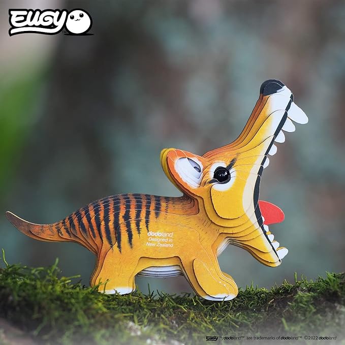 Eugy Tasmanian Tiger 3D Puzzle, 22 Piece Eco-Friendly Educational Toy Puzzles for Boys, Girls & Kids Ages 6+
