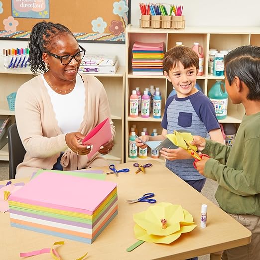 Colorations Construction Paper for Kids - 7 Colors - 3600 Bulk Sheets of 9X12 - Assorted Pack of Heavy-Duty Craft Paper