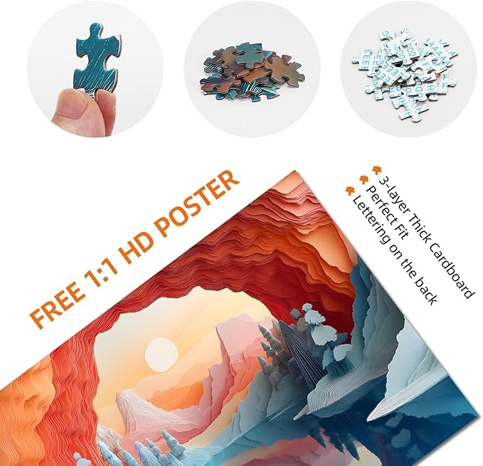 1000 Pieces Jigsaw Puzzle for Adults - Dreamy Glacier Sunrise Landscape - Challenging Puzzle with Fantasy Colors for Relaxing Family Fun (19.7x27.6 in)