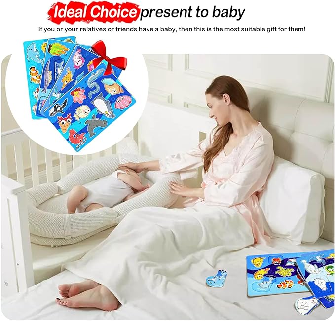 4 Pack 40 Pieces Felt Ocean Theme Zoo Animals Forest Ocean Toys for Toddlers Puzzles Educational Toddler Montessori Learning Matching Game Christmas Birthday Gifts Toys for Kids Felt Busy Board