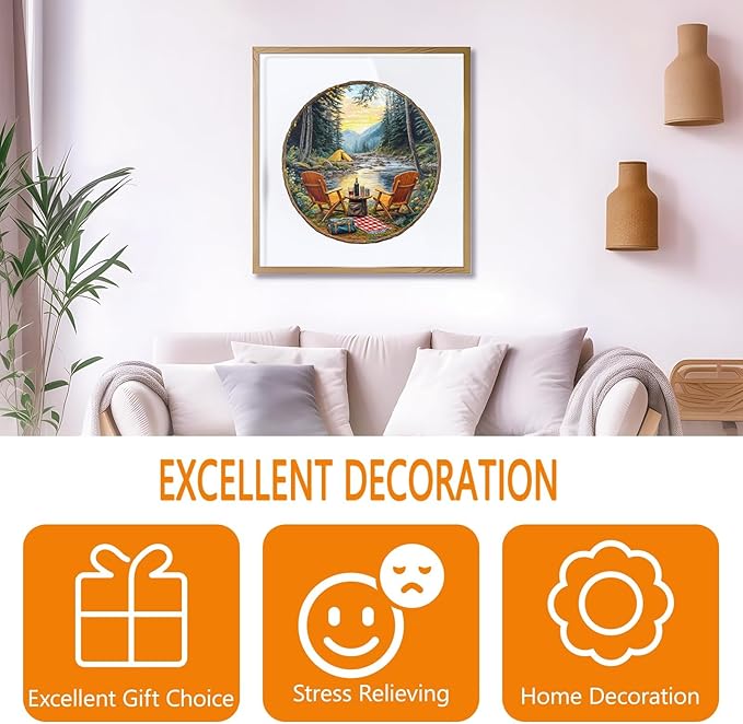 Wooden Puzzles for Adults, Forest Travel Wood Puzzles Adult, Unique Shape Wooden Jigsaw Puzzle, Presents for Family and Friends, Wall Art Home Decor (S-8.5 * 8.3in-100 Pieces)