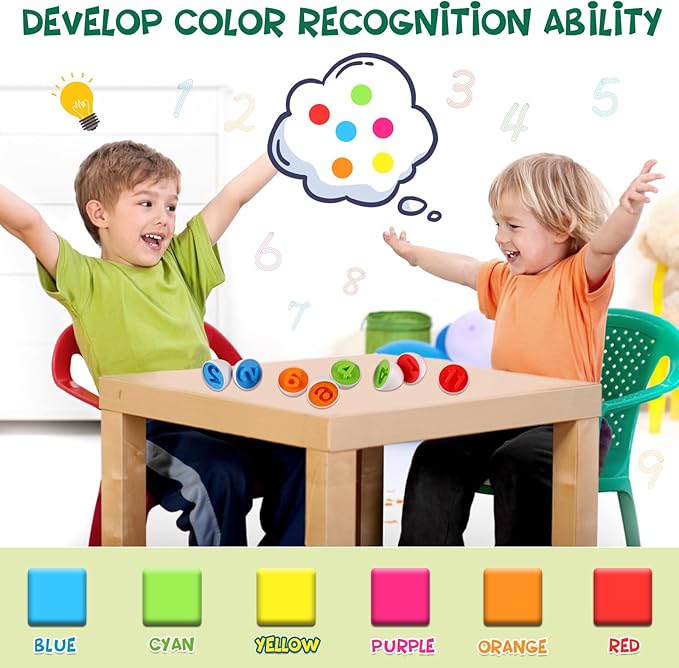 LOOIKOOS Matching Eggs for Toddlers-12PCS Preschool Educational Learning Color & Number Recognition Sorting Skills,Easter Gifts Basket Stuffers