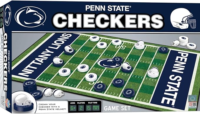 MasterPieces Family Game - NCAA Penn State Nittany Lions Checkers - Officially Licensed Board Game For Kids & Adults 13" x 21"