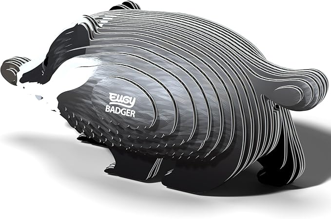 Eugy Badger 3D Puzzle, 35 Piece Eco-Friendly Educational Learning Puzzles for Kids 6+