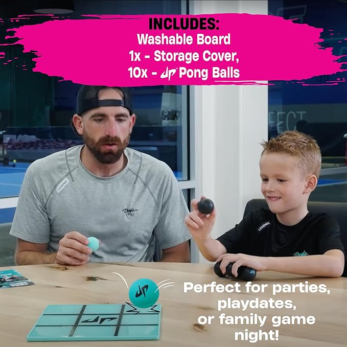 Dude Perfect Sticky Tic Tac Toe & Tabletop Roll Set | Indoor & Outdoor Games, Perfect Fun for Family Game Night & Parties, Birthday for Children, Kids & Adults | Ages 4+ & 6+