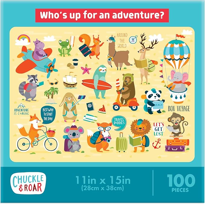 Chuckle & Roar Educational 100 PC Jigsaw Puzzle Adventure Awaits Edition