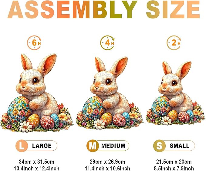Wooden Puzzles for Adults - Wonderful Easter Bunny Wooden Puzzles - Unique Shaped Wooden Jigsaw Puzzles - Animal Wooden Puzzle Creative Bunny Gifts - Puzzle Toys - (220pcs)