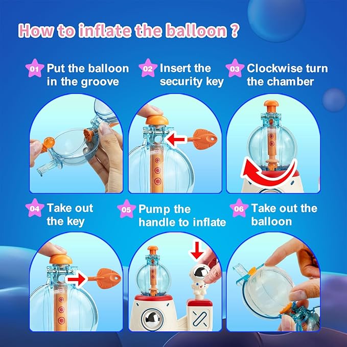 nicknack 195pcs Space Rocket DIY Balloons with Pump, DIY Sticky Balloon Maker Toy Craft Kits for Kids,Magic Balloon Kit with Bouncy Balloons Stickers Accessories, Toy Gift for Kids Boys Girls Ages 3+