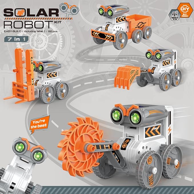 7-in-1 Stem Toys for Kids Ages 8-13,Educational DIY Solar Power Robot Kit ,Building Toys Science Kits Robotics Set Engineering Projects Gifts for 8 9 10 11 12 13 14 Years Old Boy Girls Teens