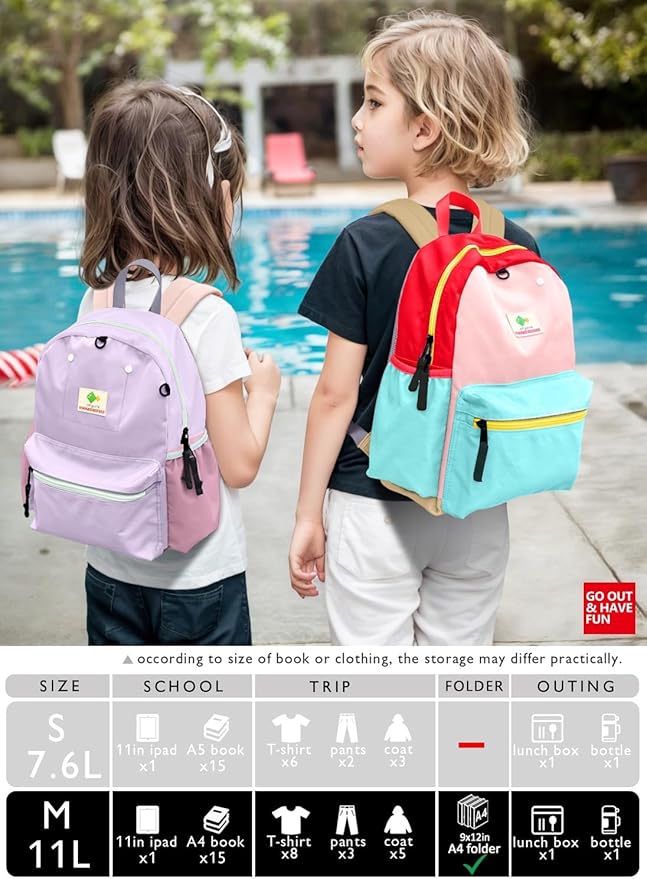 Kids Backpacks For Girls Boys, Backpack Kindergarten Elementary School, Bookbag Backpack For Kids, For School & Travel, Small Kids Child Toddler Backpack, 13" H, For Kids 3-5 Medium