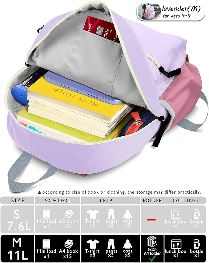 Kids' Backpacks for Girls & Boys - Kindergarten & Elementary School, Small Child Toddler Backpack, 13" H, Ages 3-5