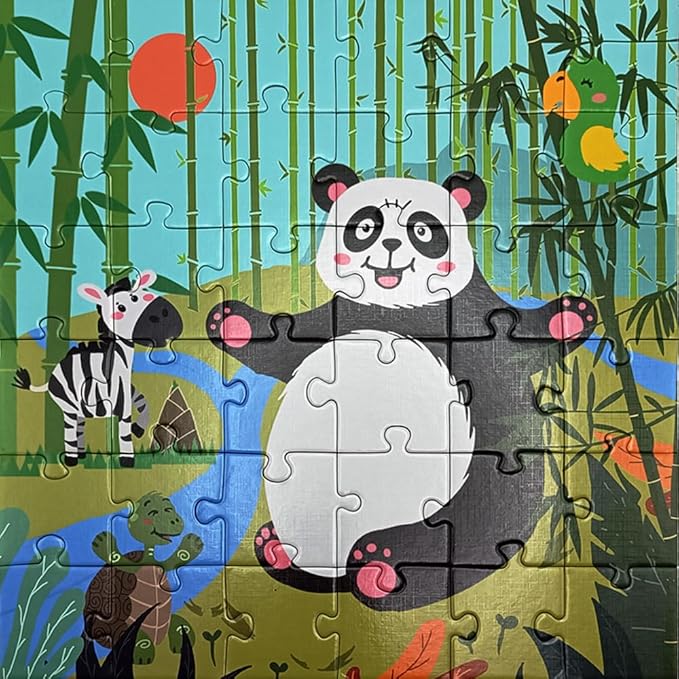 Panda Floor Puzzle Animal Jigsaw Large Puzzles 36 Piece Ages 3-6 for Toddler Children Learning Preschool Educational Development Toys (Panda)