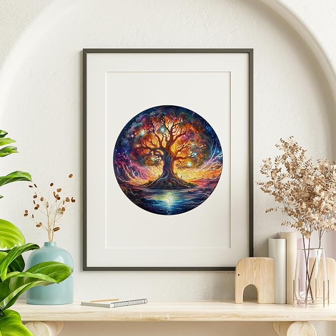 Jigfoxy Wooden Puzzles for Adults, Tree of Life Wood Puzzles Adult, Unique Animal Shape Wooden Jigsaw Puzzles for Adults, Birthday Gifts for Puzzle Lovers, Family, Friend (XL-17.3 * 17.3in-510 pcs)