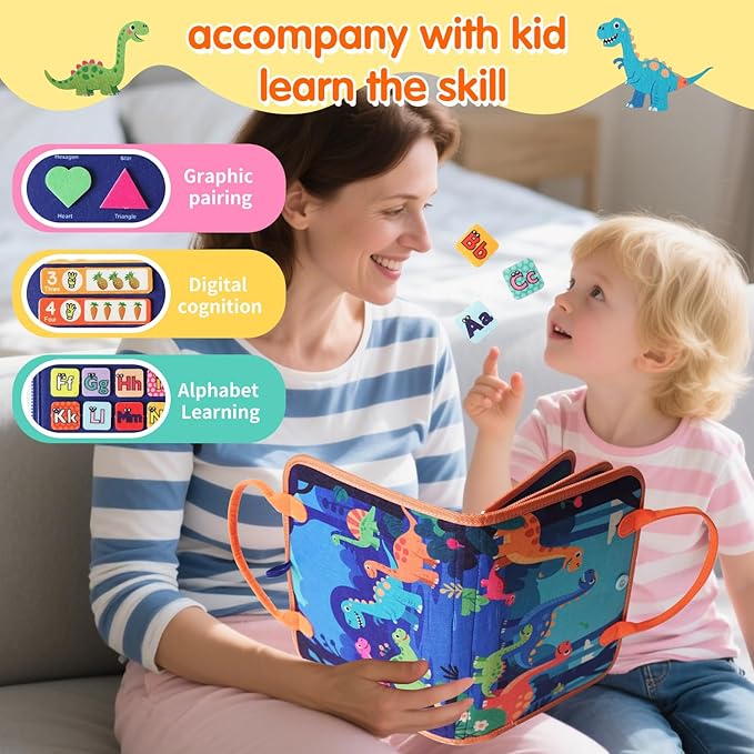 Busy Board-Montessori Toys for Toddlers,Sensory Toys for Girls,Learning Education Travel Toys for Toddlers,Activity Board Busy Book for Kids Birthday Gift (Blue)
