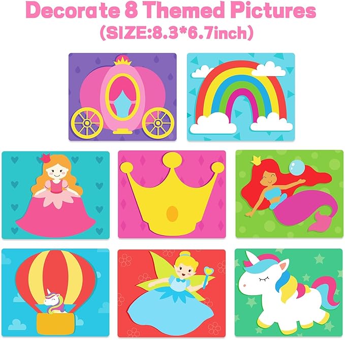 Foam Sticker Art Craft Activity,No Mess Fun Sticker for Kids, DIY 3D Foam Felt Craft Kit,Creative Learning Toy Travel Game,Birthday Christmas Gifts for Boys Girls Toddlers Ages 3 4 5 6 7 8