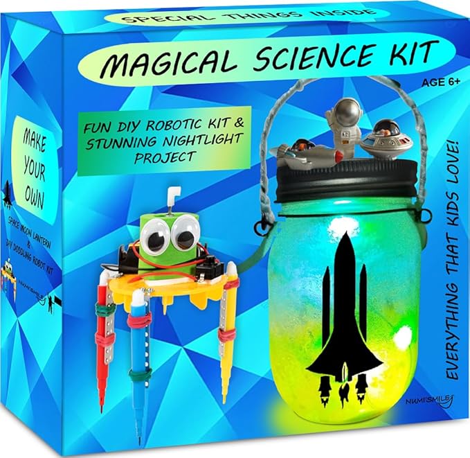 Make Your Own Space Night Light & DIY Robotic Kit Best Present for Boys Ages 6 7 8 9 10 11 12 Years Old, Kids STEM Projects, Arts and Crafts for Boys & Girls, Experiment Kit Gifts Ideas