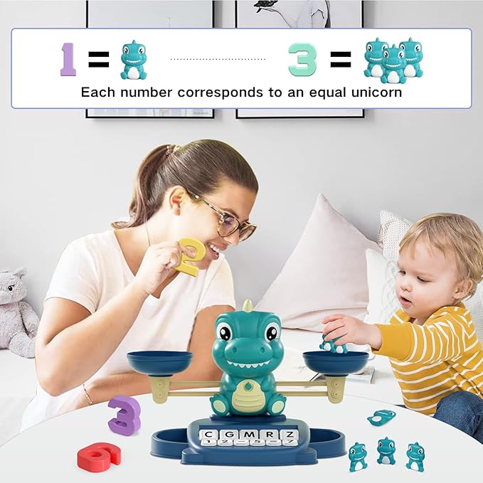 Dinosaur Kindergarten Preschool Learning Activities Math Counting Matching Letter Toys - Toddler Educational Toys for 3 4 5 6 7 Year Olds Boys Birthday Gift Games for Kids Ages 5-7 3-5
