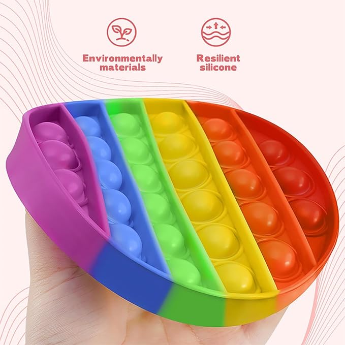 Random 4 Pcs Fidget Toys,Push Pop Fidget Sensory Toys Set,Stress Relief Gifts for Kids & Adults,Pop Bulk & Party Favors Toddler Toys for Easter Gifts,Party Supplies,Classroom Prizes
