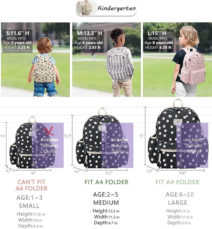 Corduroy Toddler Backpack for Boys 2-5: Preschool Backpack for Boys Girls - Cute Kids Backpack for Boys 13.5" H Fit Folder