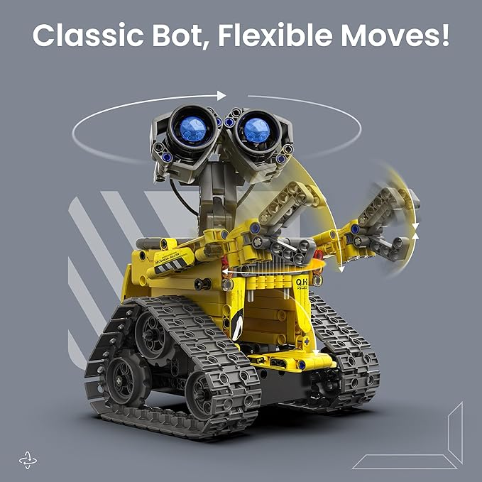 STEM Robot Building Kit Gift for Boys Ages 8-12 with Remote Control, Technic Coding Robotic Toy for Kidsโ Birthday, Buildable 5-in-1 Models with 488 Pieces