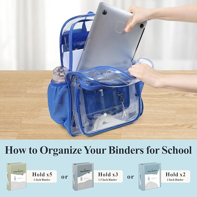 PACKISM Clear Backpack for School - 17 inch Large Heavy Duty Clear Bookbag, See Through PVC Backpacks (for age 12 above)