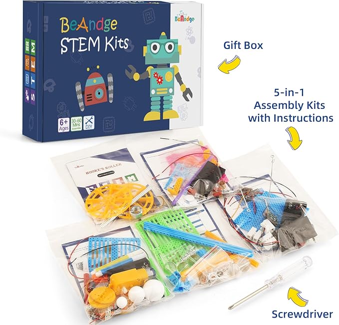 STEM Science Kits for Kids Age 8-12, Boys Activities Robot Building Kit 6-8 Girls Engineering Projects STEM Toys Learning Educational Science Game Experiment Gifts for 6 7 8 9 10 11 Year Old Activity