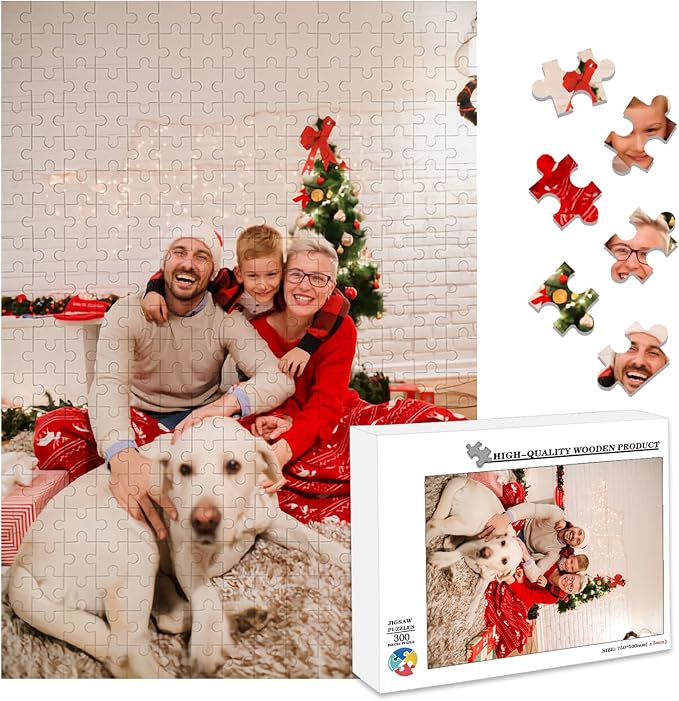 Custom Puzzle 120/200/300/500/1000/1500 Pieces, Personalized Puzzle from Your Own Photos, Customized Picture Jigsaw Puzzle Gift for Christmas Wedding Birthday Family