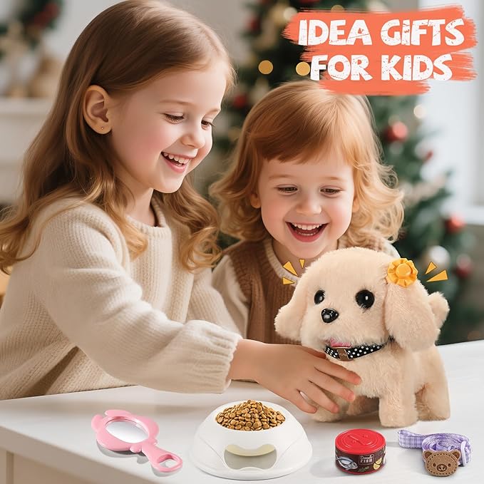 16 Pcs Robot Dog Toys for Girls, Toys for 3 4 5 6 7 8 Year Old Girls Kids Boys, Realistic Robot Puppy Toy for 5-7 6-8, Ideas Birthday Gifts for Girl 3 4 5 6 Year Old