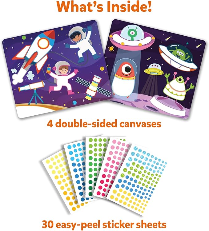 Skillmatics Dot It Sticker Art - Space, Mess-Free Fun for Kids, 500+ Stickers, Craft Kits, DIY Scrapbooking Activity, Travel Toys, Gifts for Boys & Girls Ages 3, 4, 5, 6, 7