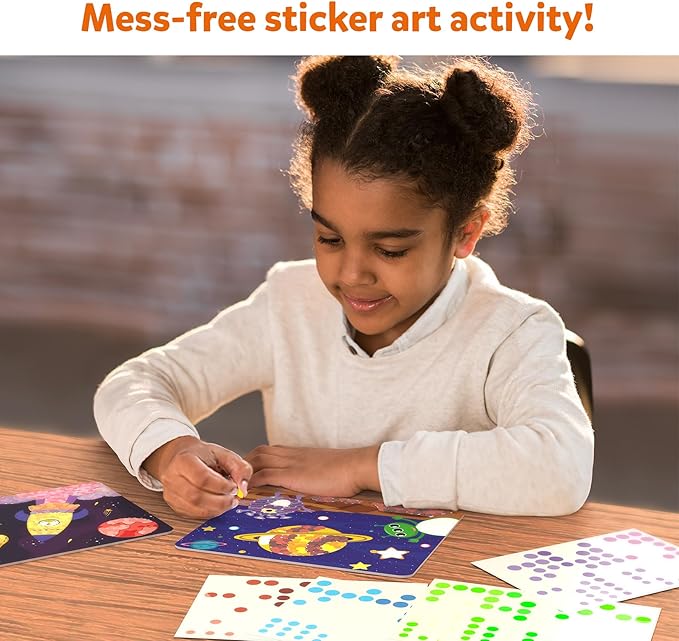 Skillmatics Dot It Sticker Art - Space, Mess-Free Fun for Kids, 500+ Stickers, Craft Kits, DIY Scrapbooking Activity, Travel Toys, Gifts for Boys & Girls Ages 3, 4, 5, 6, 7