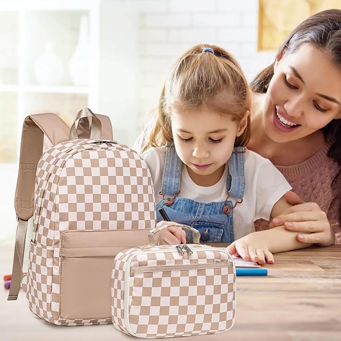 LEDAOU Kids School Backpack with Lunch Box for Girls Boys Kindergarten Elementary School Bookbag Preschool Toddler Backpack
