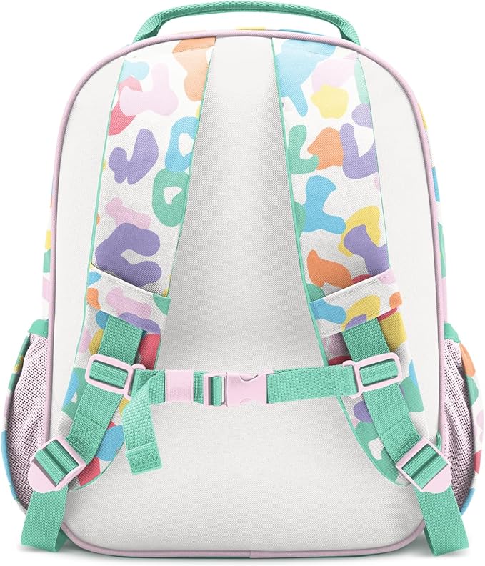Simple Modern Medium Toddler Backpack for School Girls and Boys | Kindergarten Elementary Kids Backpack | Fletcher Collection | Kids - 15" tall | Rainbow Leopard