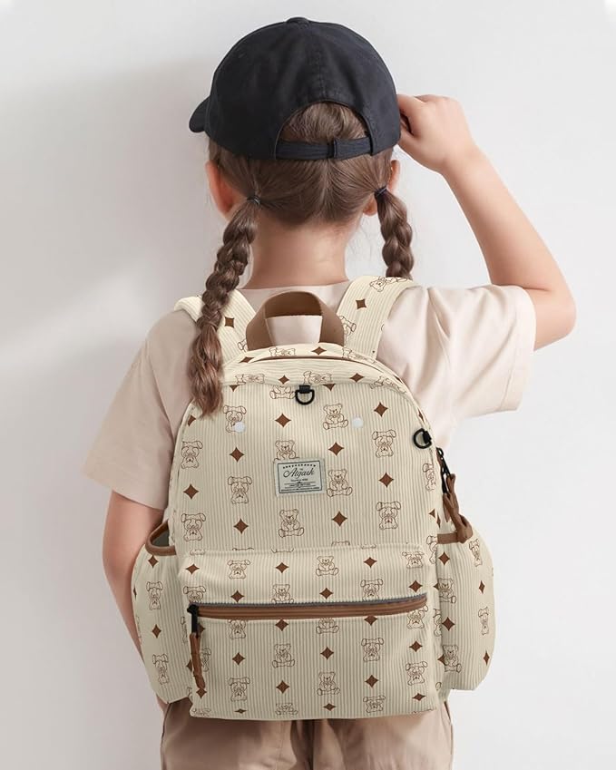 Corduroy Toddler Backpack for Boys & Girls 2-5: Cute Kids Preschool Backpack - 13.5" H Fit Folder