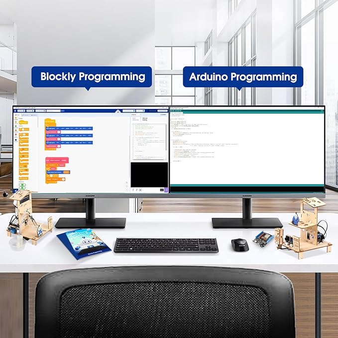 ACEBOTT 5-in-1 ESP32 STEM Smart Home and School Education Kit Compatible with Arduino, STEM Robotics Science Kits for Students Age 12+, Engineering Projects STEAM Activities Gifts 12-16 Year Old