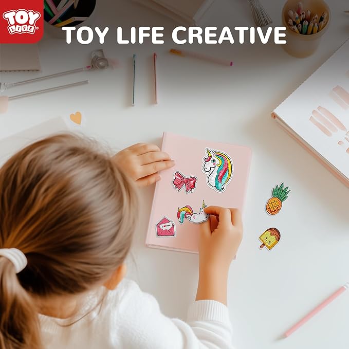 TOY Life Diamond Painting Kits for Kids, Diamond Art for Kid, 26pcs Unicorn Diamond Painting Stickers, Gem Art and Craft Kits for Kids Age 3-6 8-12